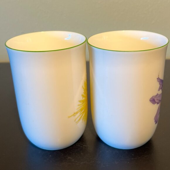 Pair of OTAGIRI JAPAN Rose Baxter AMERICAN GARDEN Chrysanthemum & Iris Cups Mugs - Picture 7 of 13